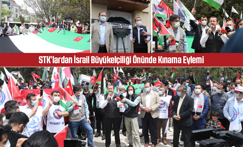 STK’lardan İsrail Büyükelçiliği Önünde Kınama Eylemi